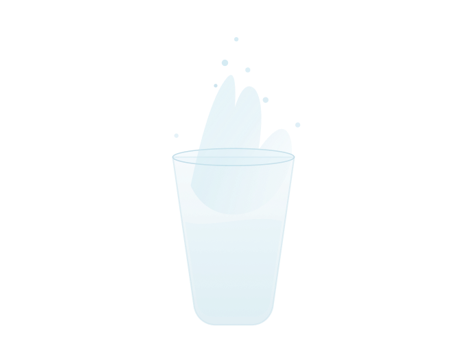 Glass of fresh water with droplet splash graphic