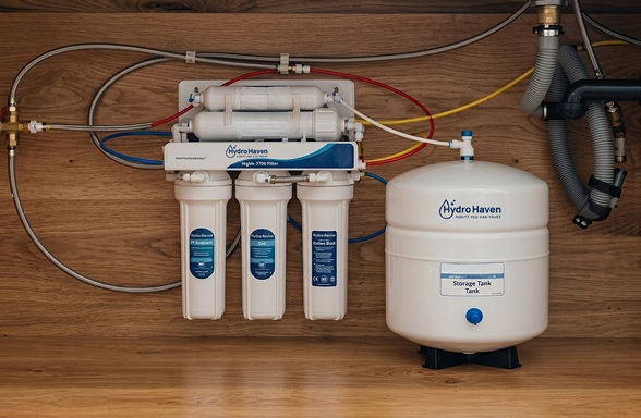 Reverse Osmosis filtration unit with storage tank